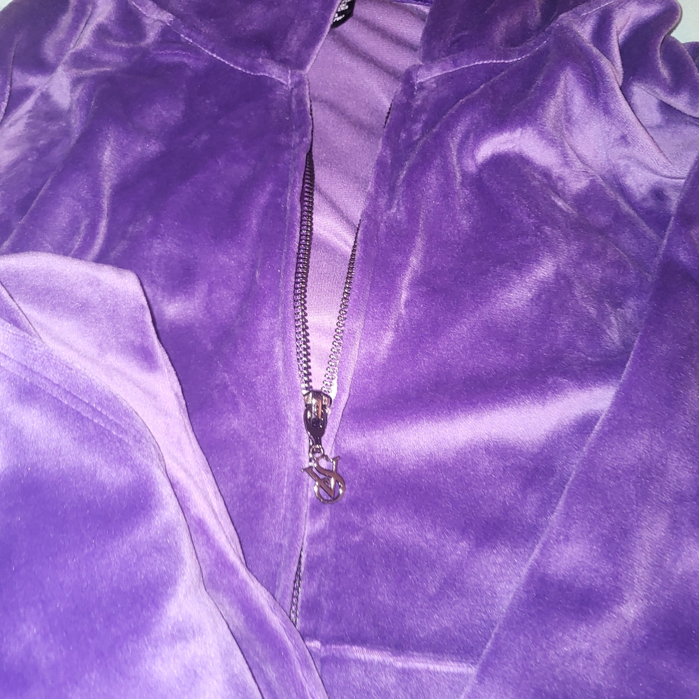 Victoria's Secret Purple Teddy Jacket Velvet Zip-Up
